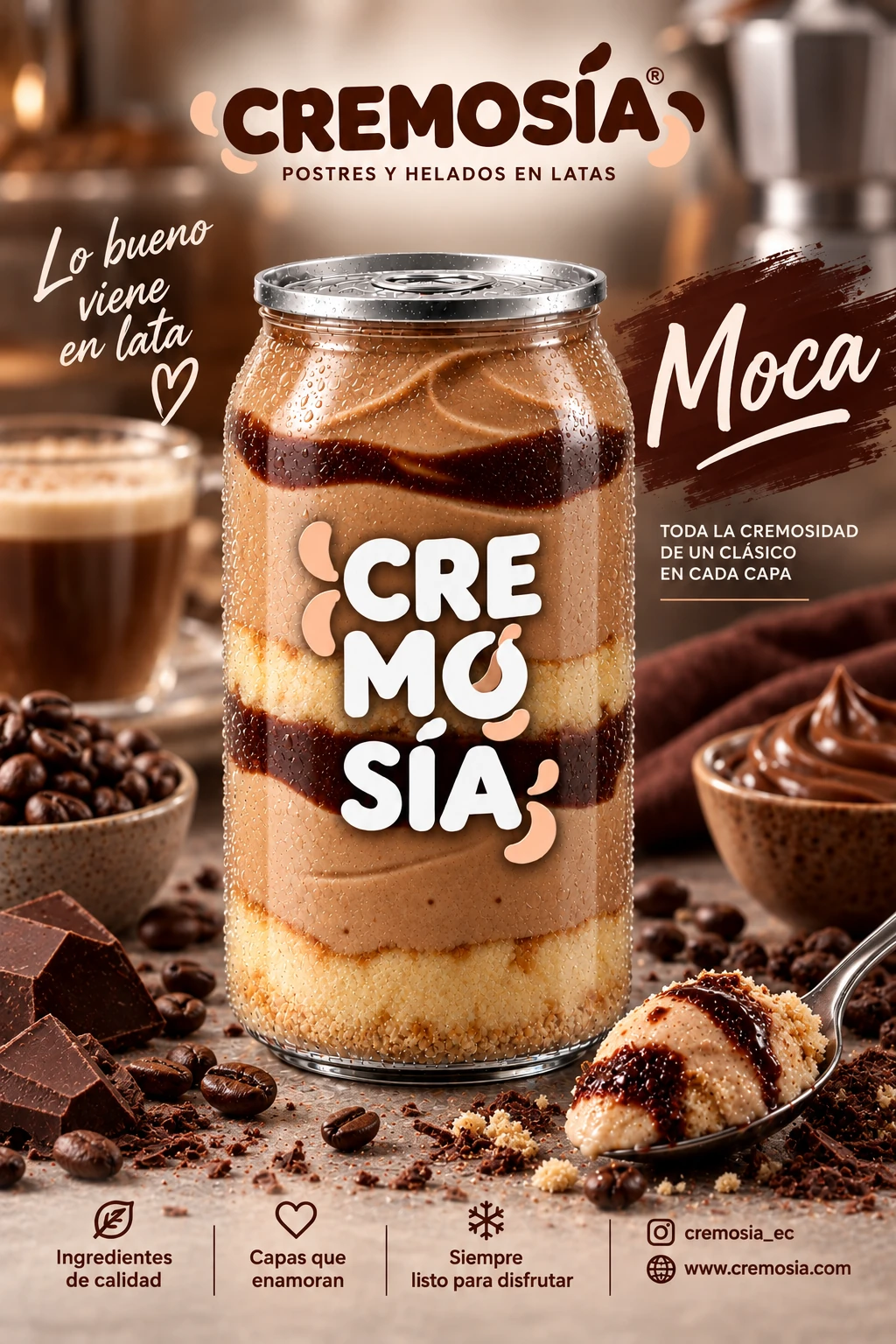 Referencia de postre helado CREMOSÍA sabor Moca